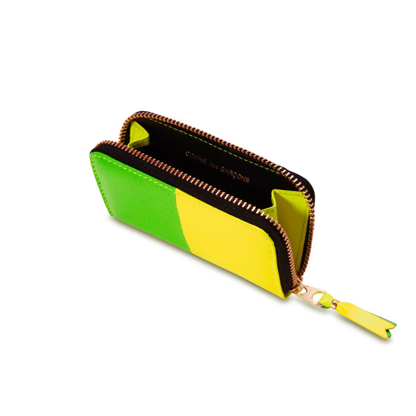 CDG Fluo Squares Small Wallet Green/Yellow