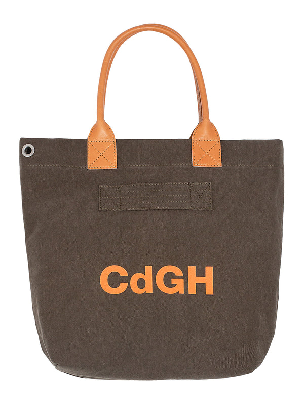 CDG Army Green Canvas Logo Tote
