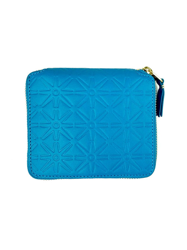 CDG Embossed Zip Wallet Blue