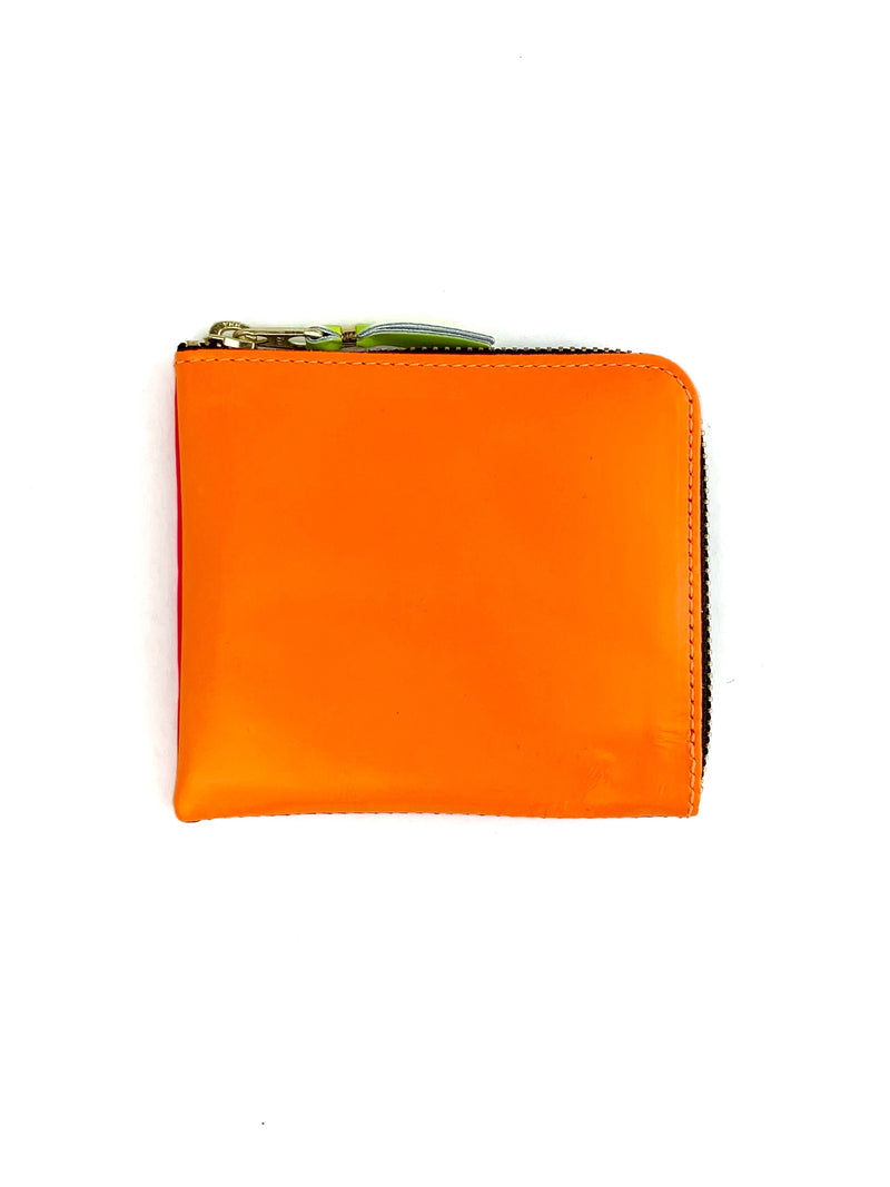 CDG Super Fluo Side Zip Wallet Light Orange/Pink