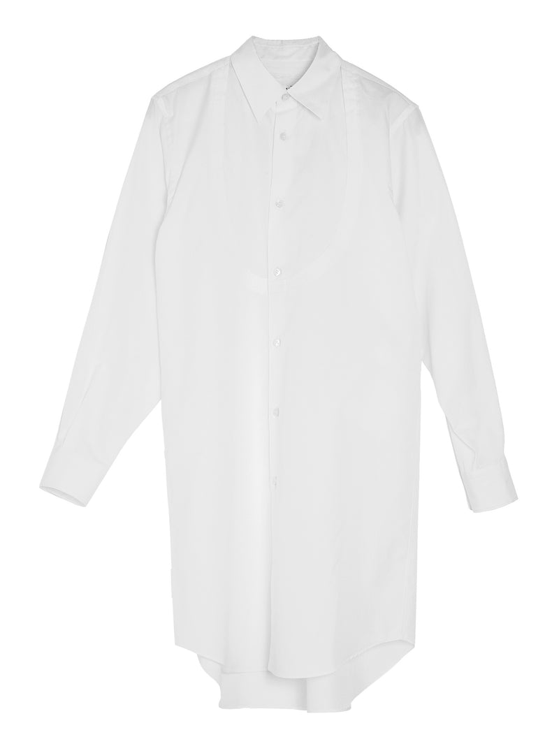 CDG White Bib Collar Elongated Shirt