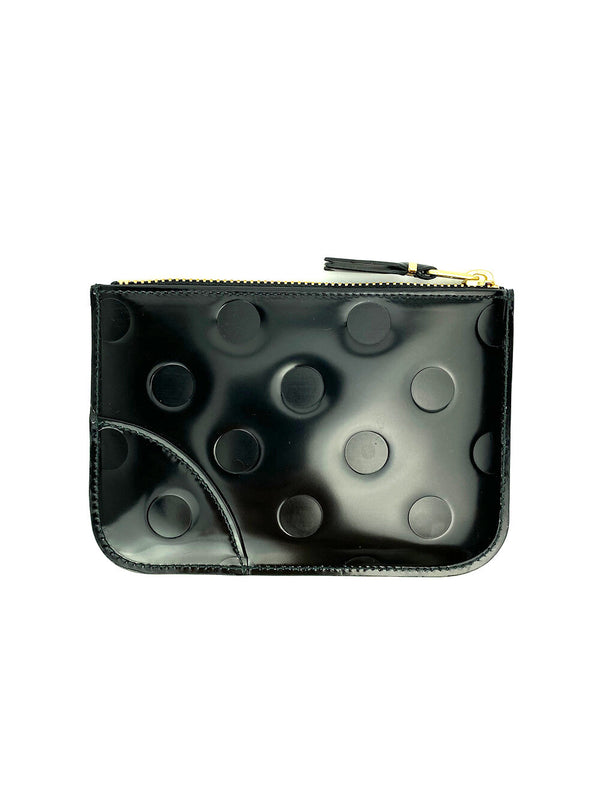 CDG Embossed Polka Dots Small Pouch Wallet Black