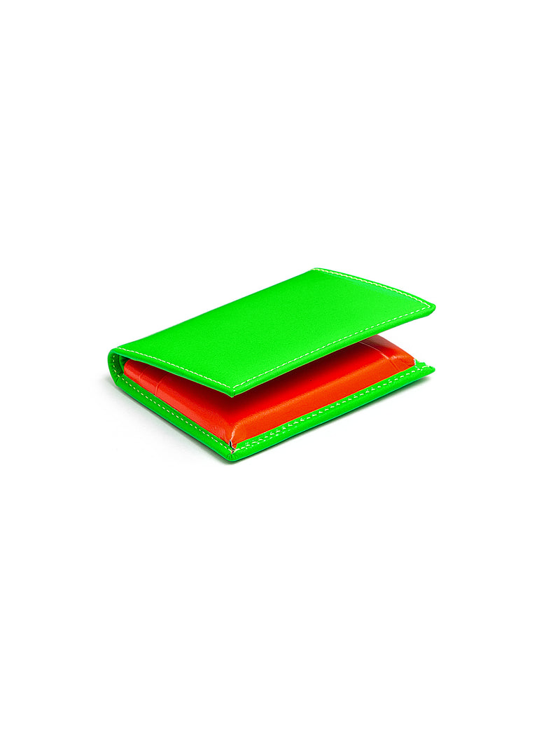 CDG Super Fluo Large Card Wallet Green/Orange