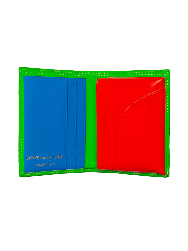 CDG Super Fluo Large Card Wallet Green/Orange