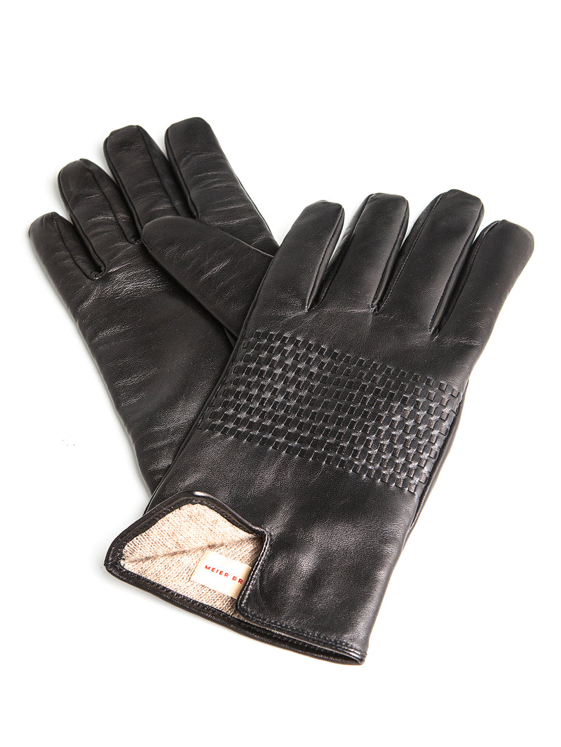 Men's Handmade Les Tresses Cashmere Gloves Black