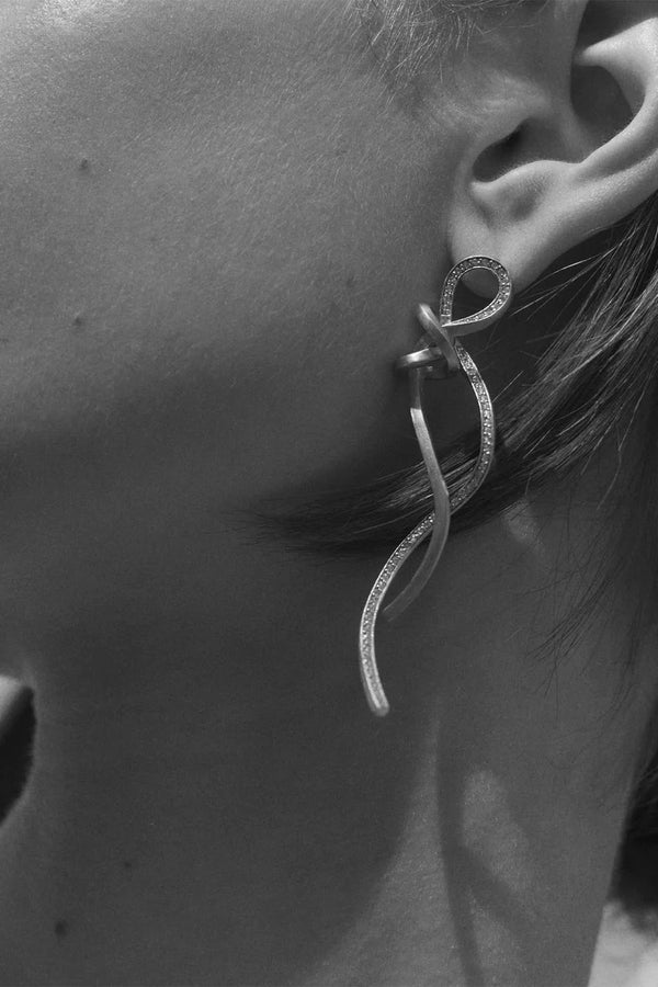 Thread II Earrings With Topaz