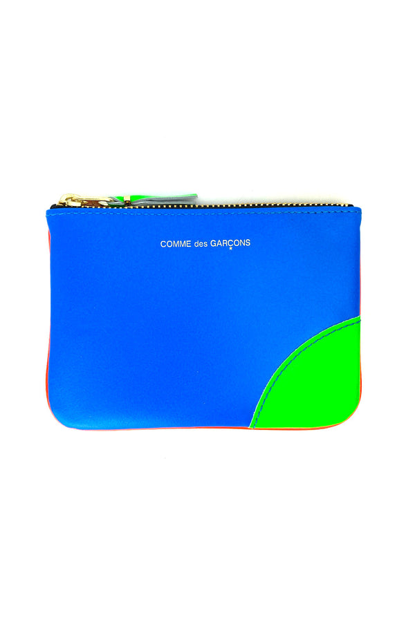 CDG Super Fluo Small Pouch Wallet Blue/Orange