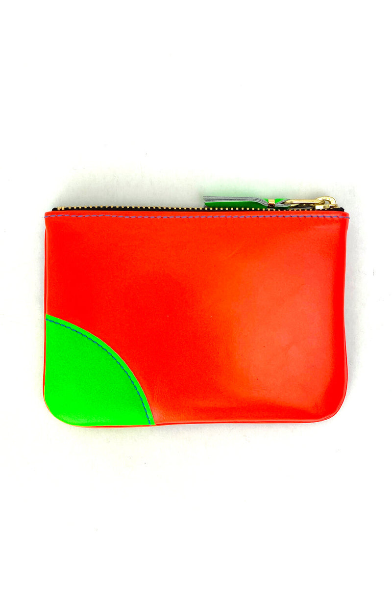 CDG Super Fluo Small Pouch Wallet Blue/Orange