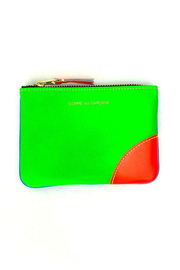 CDG Super Fluo Small Pouch Wallet Green/Blue